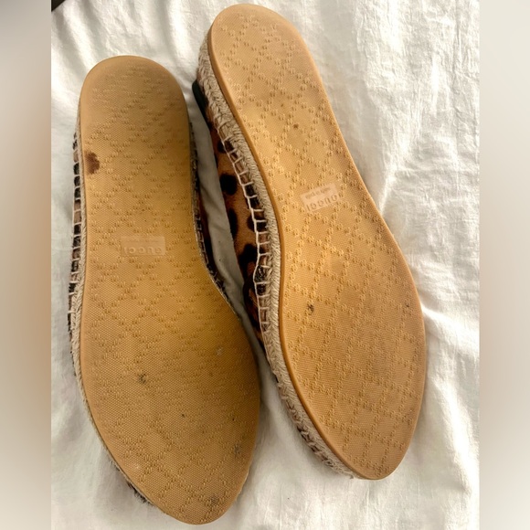 🔥SUPER SALE🔥✅PRICE FIRM✅ AUTHENTIC Calf Hair Gucci Leopard Espadrille Flats - Picture 12 of 16